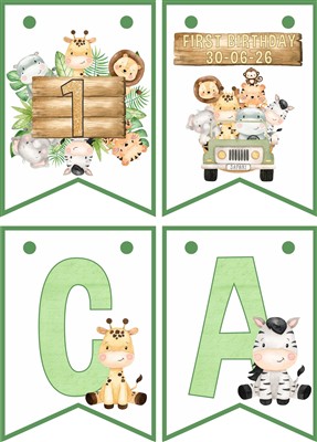 Personalised Bunting : Birthday Safari